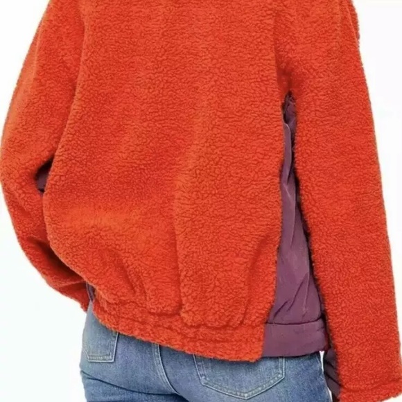 M FREE PEOPLE Rivington Sherpa Bomber Jacket Chili - Picture 9 of 9